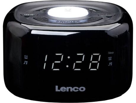 Lenco Rádio Despertador CR-12 (Preto - Digital - FM - Corrente)