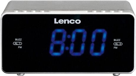 Lenco Rádio Despertador CR-520 (Cinza - Digital - FM - Pilhas e Corrente)