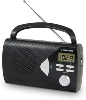 Metronic Rádio 477205 (Preto - Digital - AM/FM - Bateria e Pilhas)