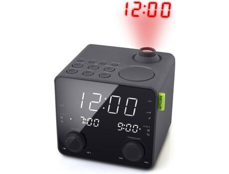 Muse Rádio Despertador M-189P (Preto - PLL - Alarme Duplo - Função Snooze - Pilhas)