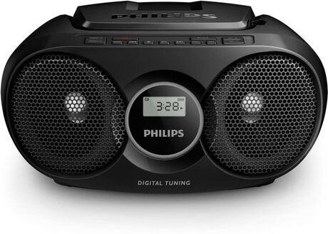 Philips Rádio Boombox CD AZ215B/12 (Preto - Digital - FM - Pilhas e Corrente)