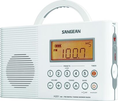 Sangean Rádio H201 (Branco - Digital - AM/ FM - Pilhas)