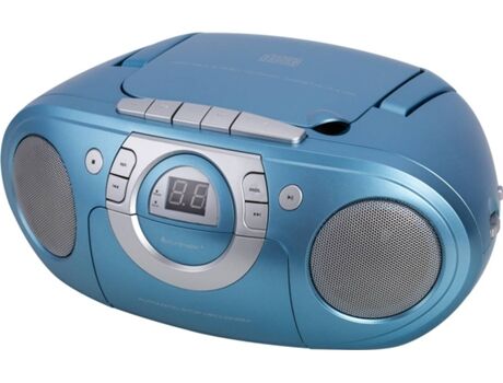 Soundmaster Rádio Boombox SCD5100BL (Azul - Analógico - AM/FM - Pilhas e Corrente)
