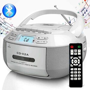 KaWaLL Fashion Portable CD Cassette  Bluetooth  Boombox with FM Tape CD player Student Learning U disk MP3 Stereo Music Player