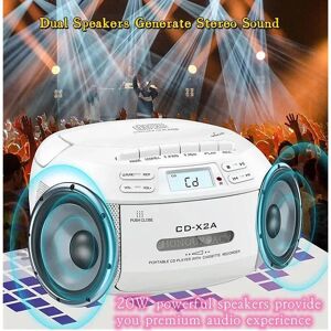 YAOSHENG Portable Bluetooth Speaker CD tape player Boombox Cassette Recorder Stereo Player with TF/USB Port AM/FM Radio Cai De Som