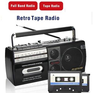 KaWaLL Fashion 28W Power Retro Tape Recorder Cassette Player Loud Voice Speaker AM FM SW 4 Bands Radio USB SD Mp3 Player