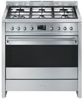 SMEG Cucina Con Piano A Gas E Forno Catalitico Multifunzione Opera Classe A+ Inox A1-9