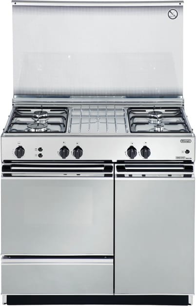 DeLonghi Sggx854 N Ed Cucina A Gas 4 Fuochi Forno A Gas Con Grill Lxp 80x50 Cm Con Coperchio Vano Portabombola Colore Inox - Sggx 854 N Ed