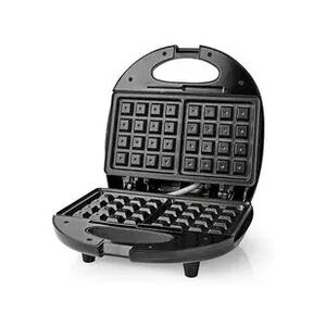 Nedis Waffeleisen - Belgien Waffeln - 22 x 12 cm - 750 W - Automatischer Temperaturkontrolle - Aluminium / Kunststoff