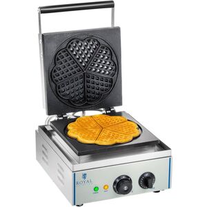 ROYAL CATERING Waffeleisen Waffelautomat Waffel Maker Herzform 1500W Timer Edelstahl Gastro Xxl