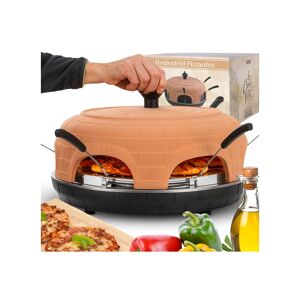 Heidenfeld Kitchen & Cooking Heidenfeld Mini-Pizzaofen Pizzachef, Pizzadom für 6 Personen, Terrakotta-Kuppel, 1.100 Watt