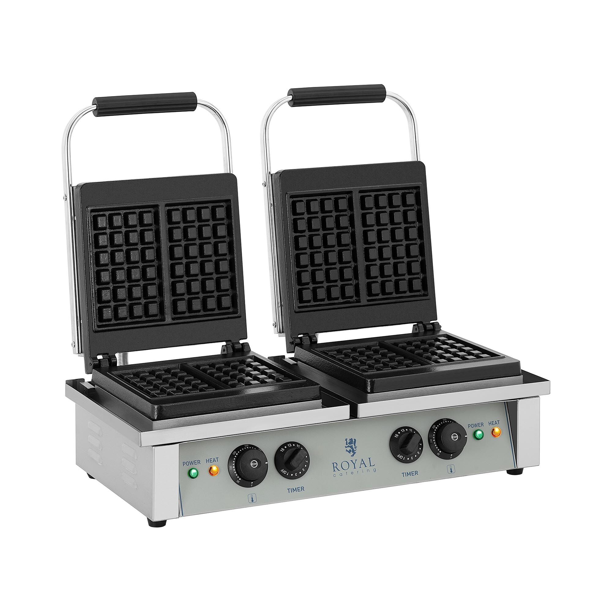 Royal Catering Gaufrier carré - 2 x 2.000 watts RCWM-4000-E