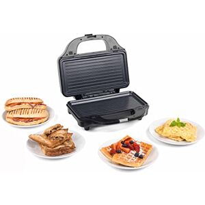 Breville 3 in 1 Sandwich Waffle and Panini Maker Silver VST098