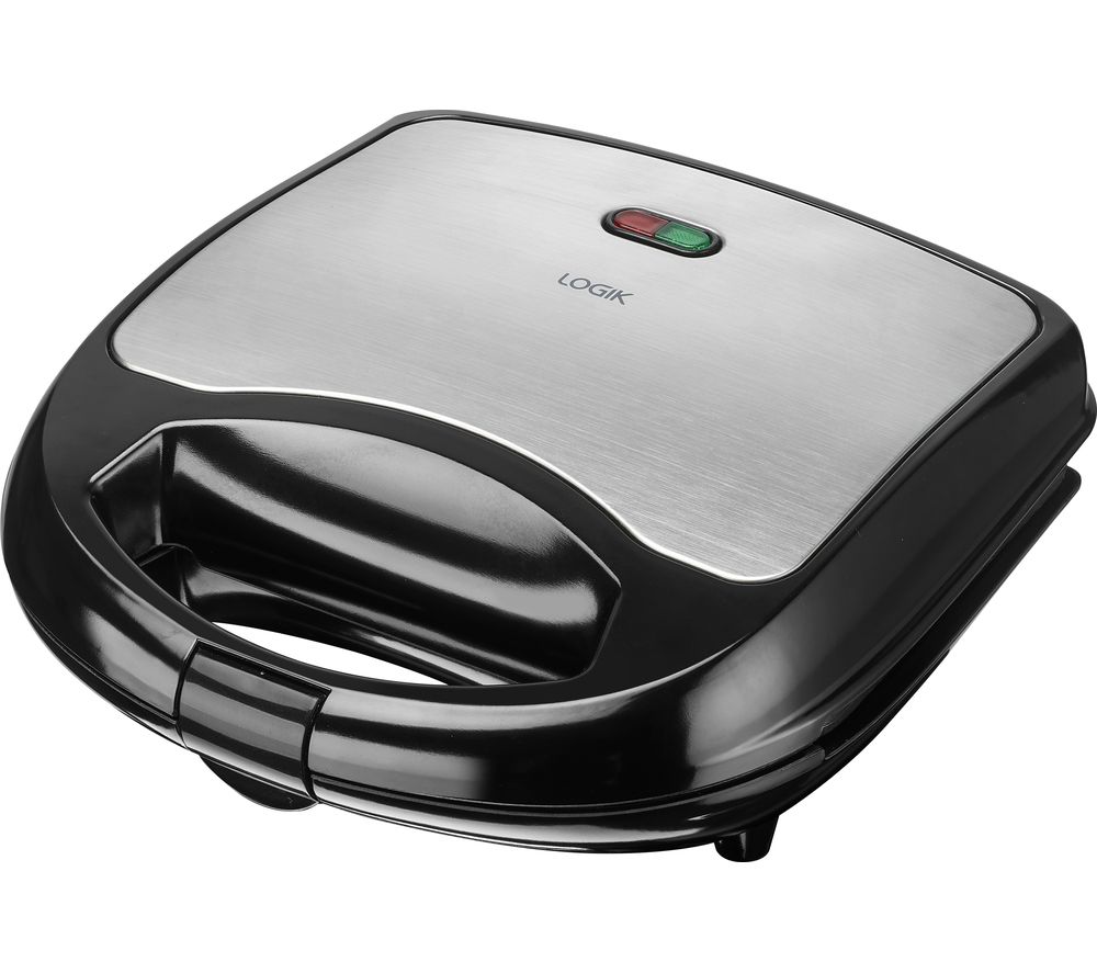 LOGIK L02SMS17 Sandwich Toaster - Black &amp; Silver, Black