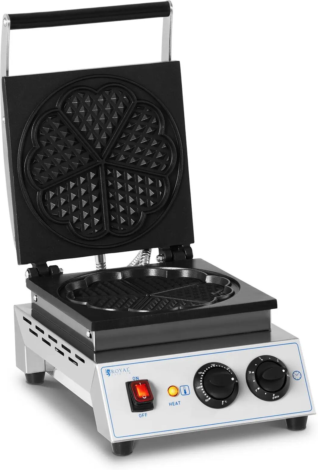 Royal Catering Piastra per waffles a cuore - Waffle belga - 1500 W RC-WMR01