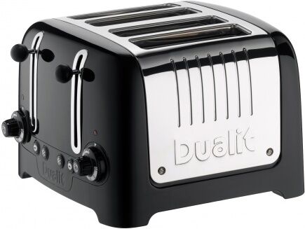 Dualit DU46225 4 Lite Peek&Pop / Bagel&Defrost Gloss Black