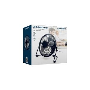 Gembird NF-03 - Køleventilator - på bord - 10 cm - USB - sort