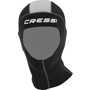 Cressi Draget Plus Hood Man 5mm Neopren 5mm Kopfhaube mit Ausgezeichnette Passform, Schwarz/Silber, Herren L/5-6-7