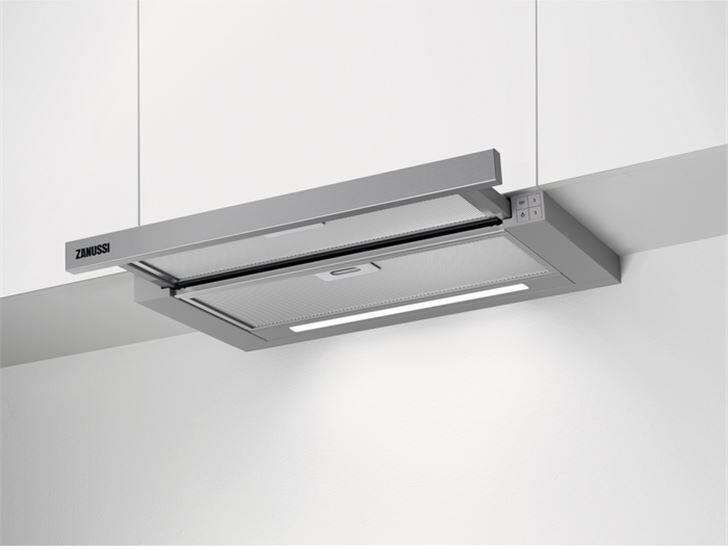 Zanussi zfp416x campana extraíble «line up» de 60 cm con tres niveles de potencia potencia máxima 440 m3/h y nivel de ruido de 6