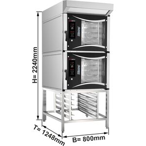 GGM GASTRO - 2 Fours électriques à convection - 5x EN 60 x 40 cm - Inclus hotte & Support