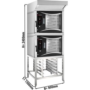 GGM GASTRO - 2x Four combiné de boulangerie - Digital - 5x EN 80x40 - Hotte & Support inclus