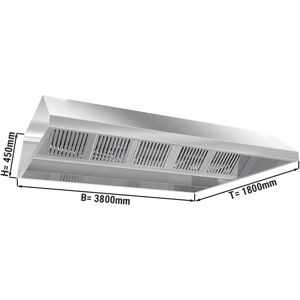 GGM GASTRO - Hotte de plafond statique 3,8 m - avec filtre et lampe