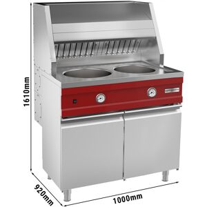 GGM GASTRO - Friteuse à gaz - Ronde - 2x 13 litres - 34 kW - Hotte incluse