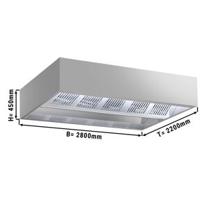 GGM GASTRO - Hotte de plafond à induction - 2,8m - avec filtre & lampe LED