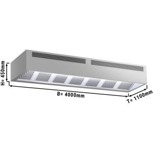 GGM GASTRO - Hotte à induction en caisson - 4,0m - avec filtre & lampe LED