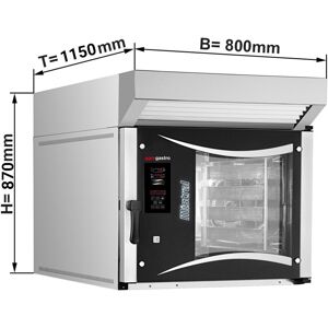 GGM Gastro - Four electrique a air chaud de boulangerie - Digital - 5x EN 60x40 - hotte, moteur et condenseur inclus Argent / Noir