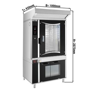 GGM Gastro - Four combine de boulangerie - Digital - 10x EN 60x40 - Hotte & Armoire de fermentation incluses Argent / Noir