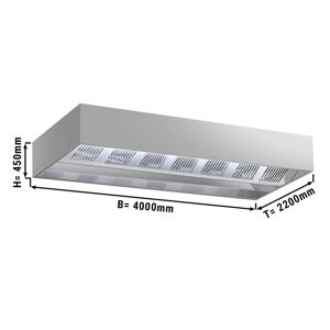 GGM Gastro - Hotte de plafond a induction - 4,0m - avec filtre & lampe LED
