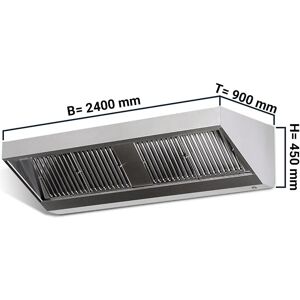 GGM Gastro - Hotte murale - 2400mm - avec filtre & lampe