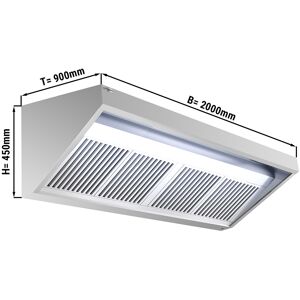 GGM GASTRO - Hotte murale - 2,0 m - avec filtre & lampe