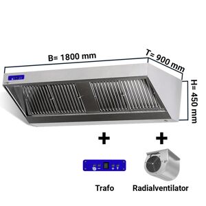 GGM GASTRO - Hotte murale dynamique 1,8 m - avec moteur, variateur, filtres et lampe