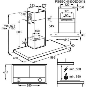 Faure FHB62671XA - Hotte - hotte décorative - largeur : 59.8 cm - profondeur : 45 cm - evacuation & recyclage - acier inoxydable - Publicité