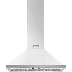 SMEG Hotte decorative murale  KPF9WH Hotte aspirante Pyramide largeur 90 cm Débit d'air maximum (en m3/h) : 797 Niveau sonore Décibel mini. / maxi. (en dBA) : 50 / 72 - Publicité