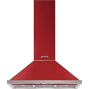 SMEG Hotte decorative murale  KPF9R Hotte aspirante Pyramide largeur 90 cm Débit d'air maximum (en m3/h) : 797 Niveau sonore Décibel mini. / maxi. (en dBA) : 50 / 72 - Publicité