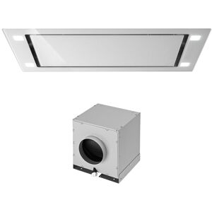 FALMEC hotte au plafond SIRIO 90 cm (blanc avec moteur sous-combles da 1300 m3/h - Verre trempe)