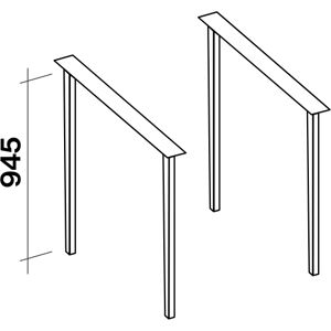 FALMEC kit de 2 extensions pour la hotte à îlot SPAZIO 130 cm (Noir - Acier)