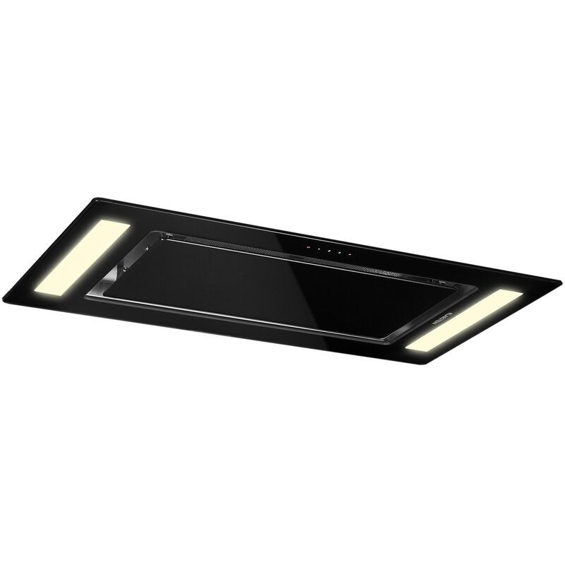 Klarstein Remy Hotte de plafond type îlot 90cm classe A 620m³/h LED verre