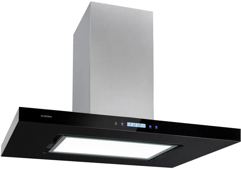 Klarstein Valeria Brilliant Edition hotte d'îlot 90 cm 643m³/h tactile LED noire