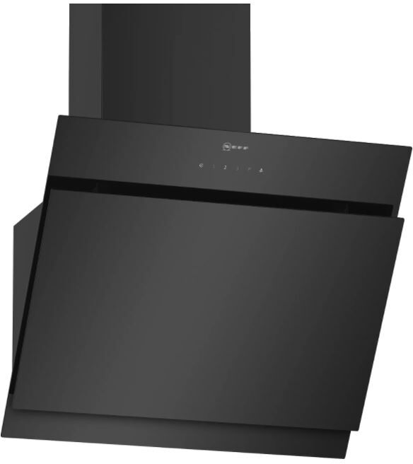 Neff D65IHM1S2B 60cm Angled Glass Hood Featuring Black Chimney, Touch Control - Black