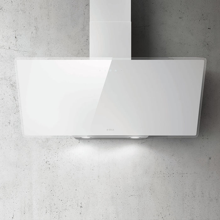 Elica Shire 90cm White Glass Wall Mounted Hood