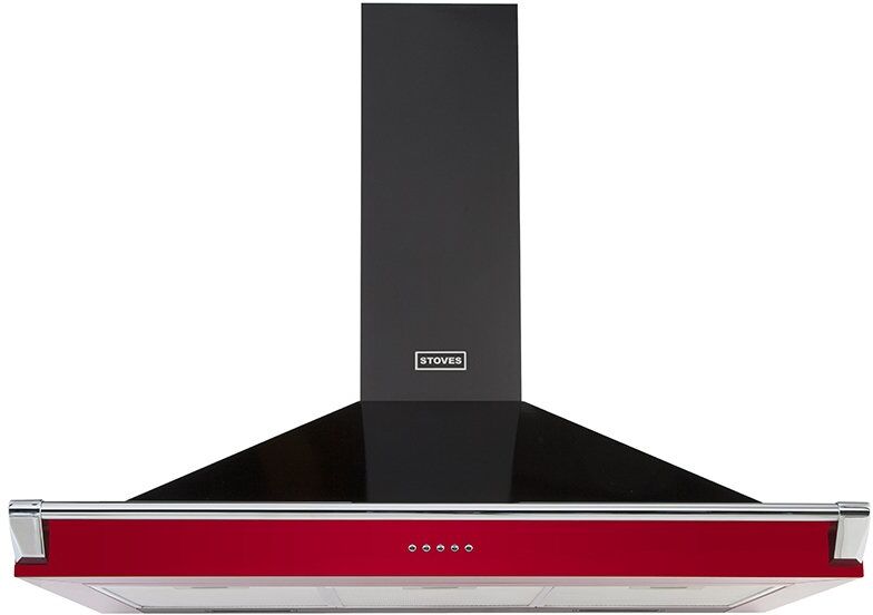 Stoves Richmond S1000 Rail Jalapeno 100cm Chimney Hood - Red