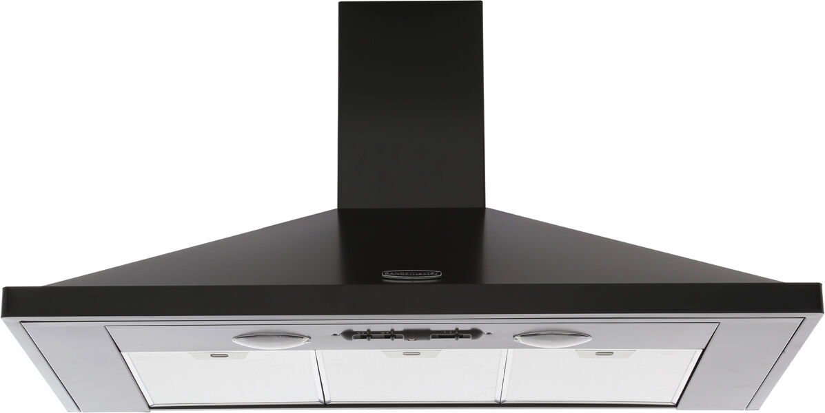 Rangemaster LEIHDC100BC Black with Chrome Trim 100cm Chimney Hood