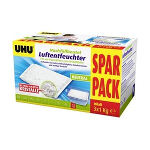 UHU Luftentfeuchter Nachfüllbeutel Sparpack, 3 x 1000 g Sparpack