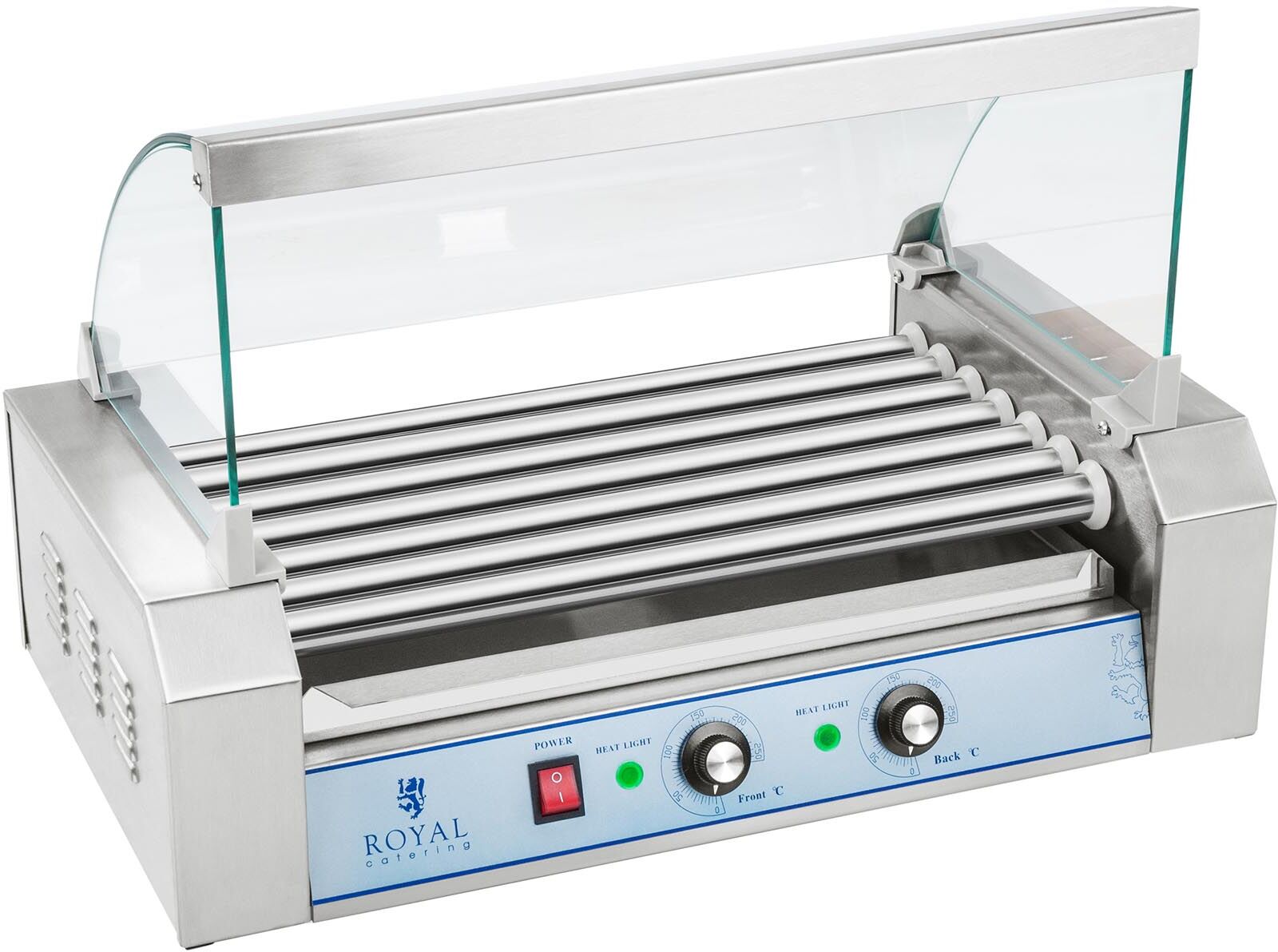 Royal Catering Hot Dog Grill - 7 Rollen - Edelstahl