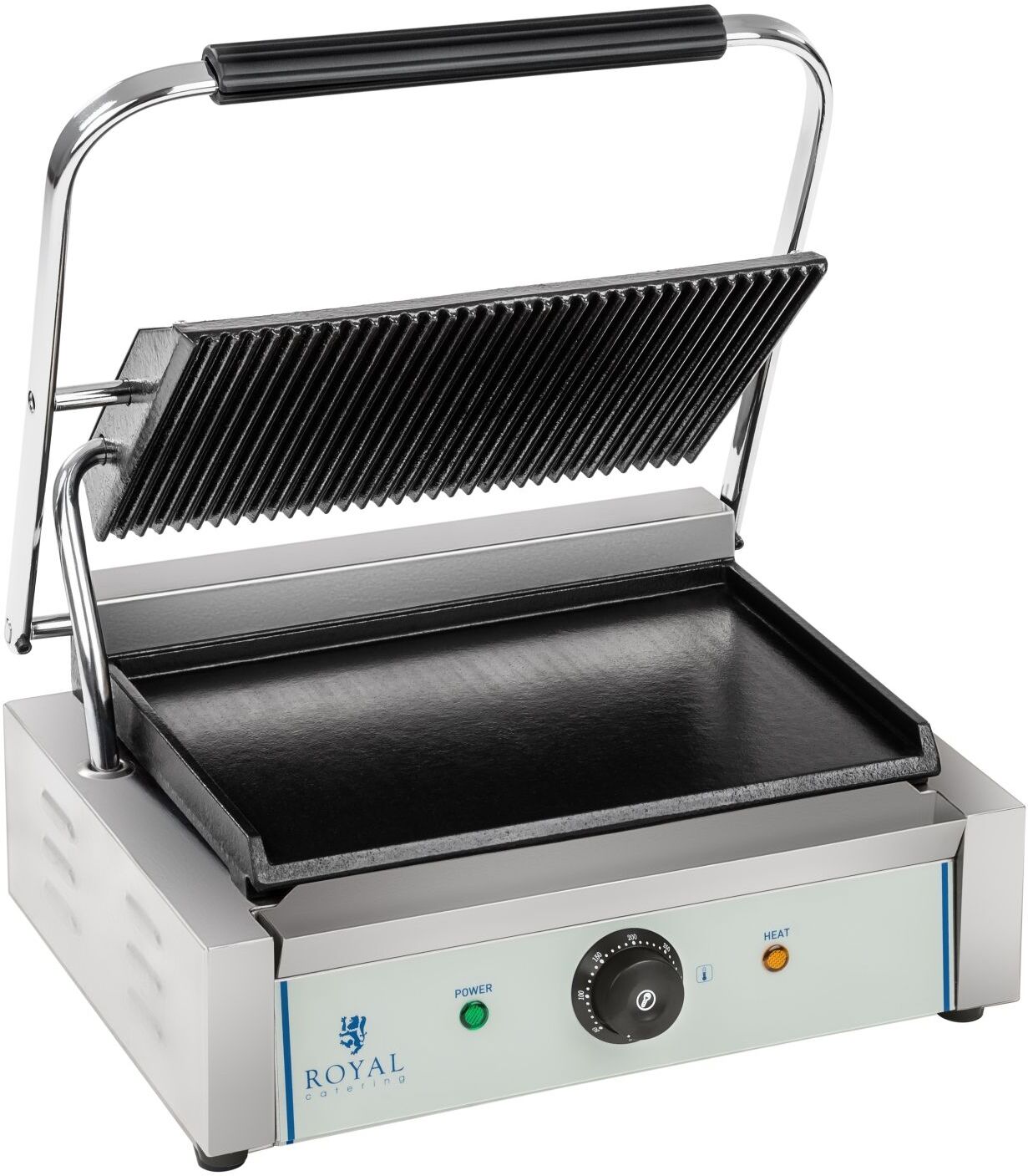 Royal Catering Kontaktgrill - oben geriffelt - 2.200 W