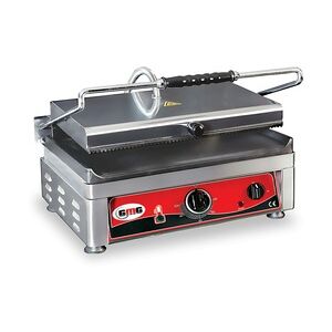 GMG - Kontaktgrill - ▲ & ▼ Glatt - mit Grillplatten aus Gusseisen, Fettauffangschale und Temperaturregelung 50° - 300° C